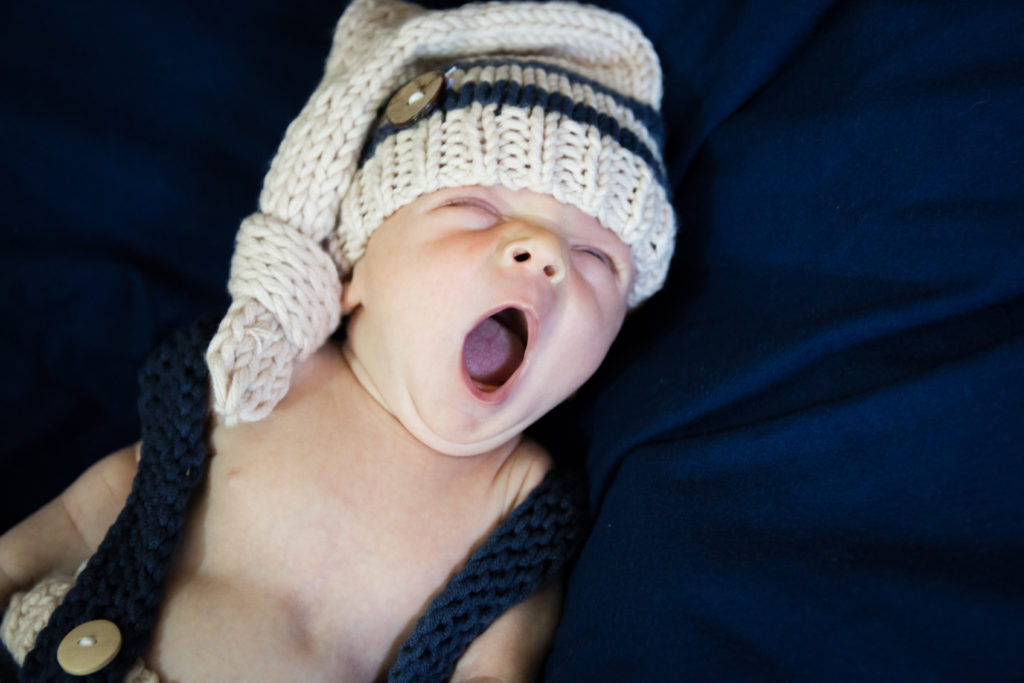 baby boy yawning